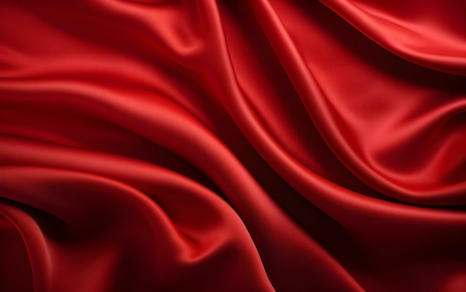 a red silk fabric with folds Generative AI photo