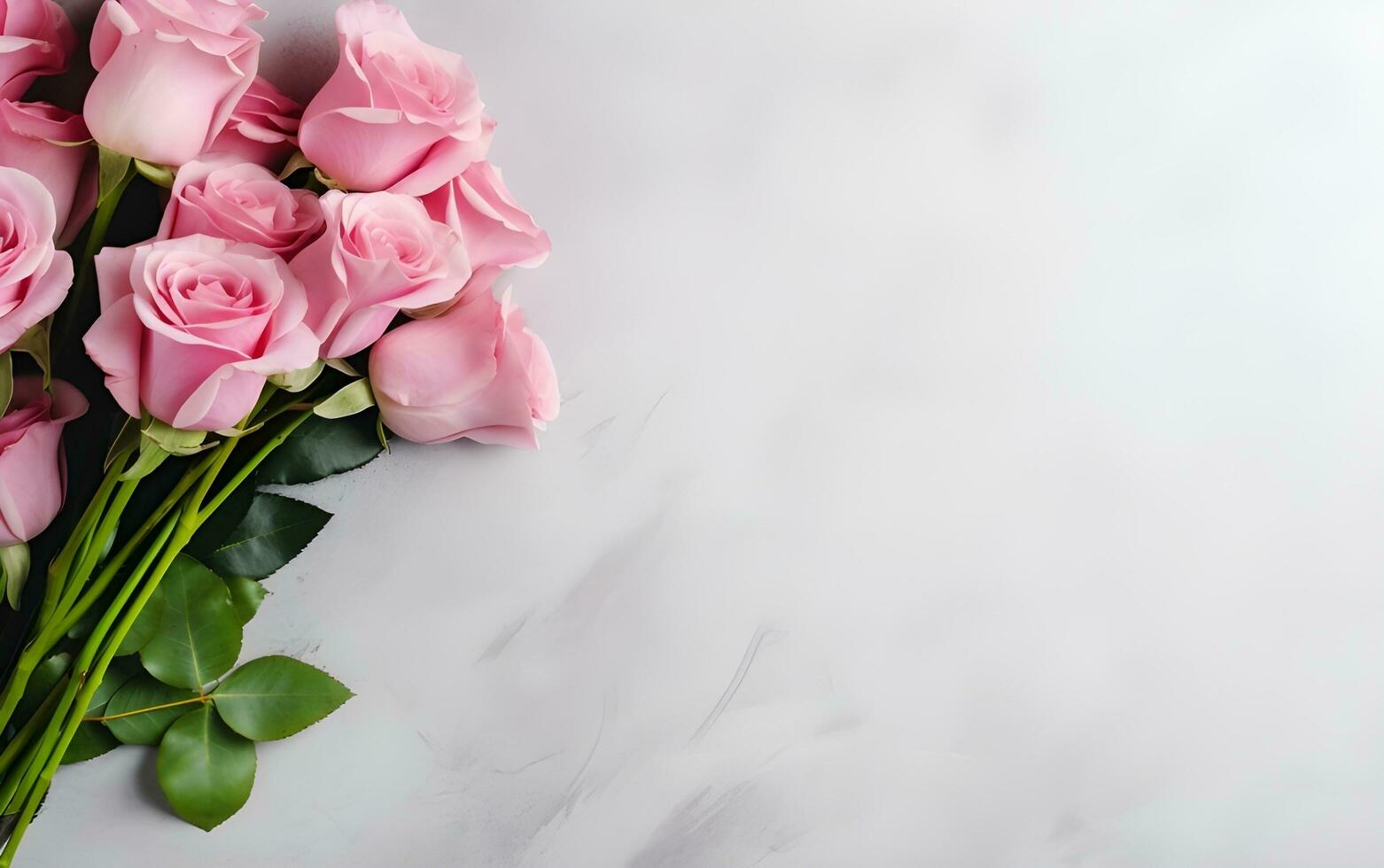 pink roses in vase on white background AI Generative photo