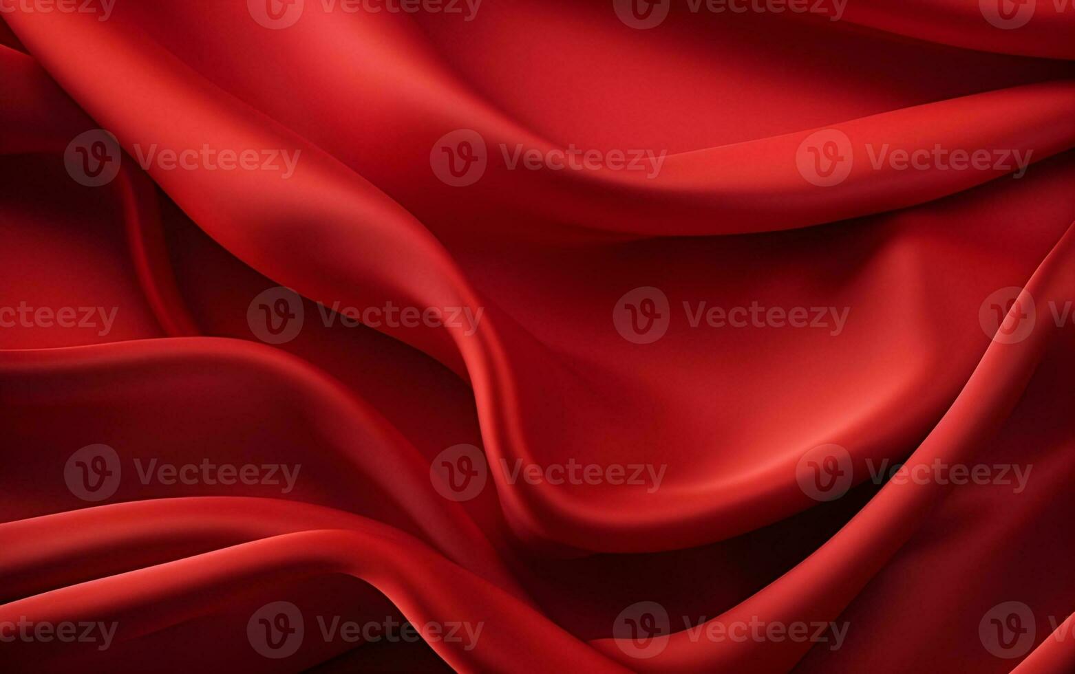un rojo seda tela con pliegues generativo ai foto