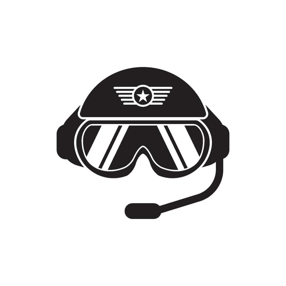 Fighter jet pilot logo icon, vector illustration design