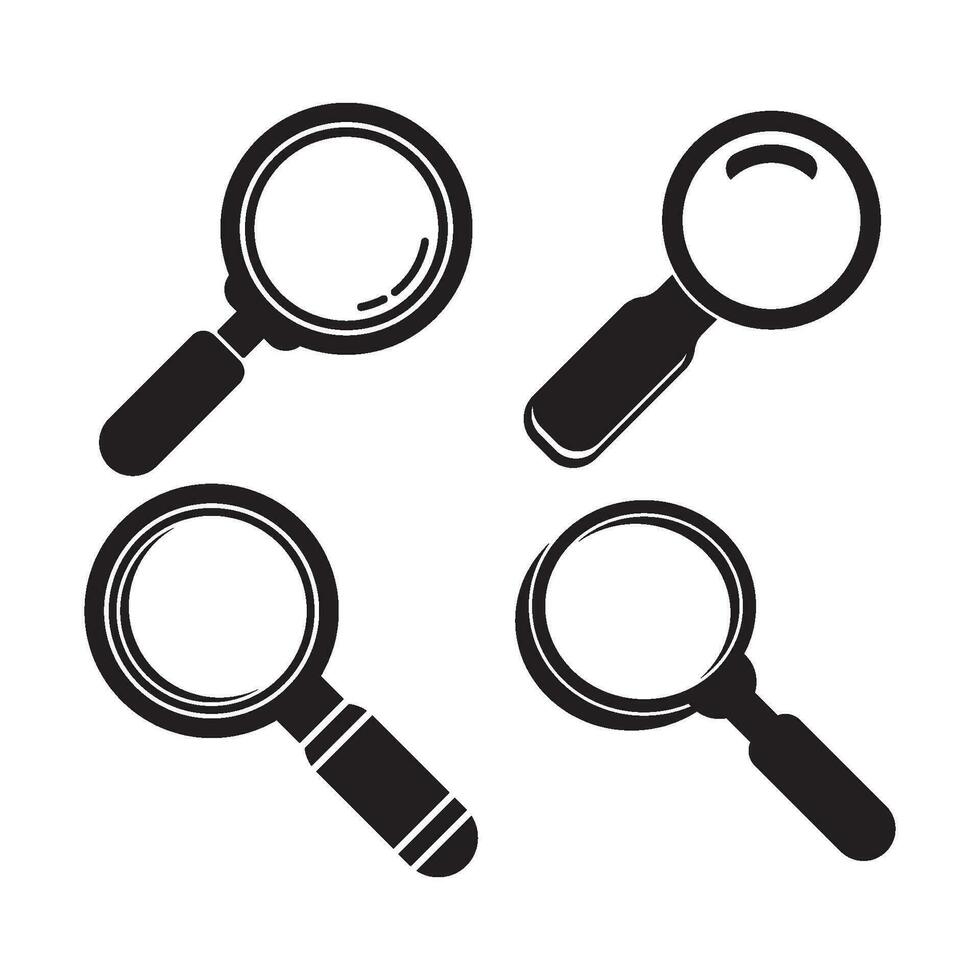 Magnifying glass icon logo vector illustration design template