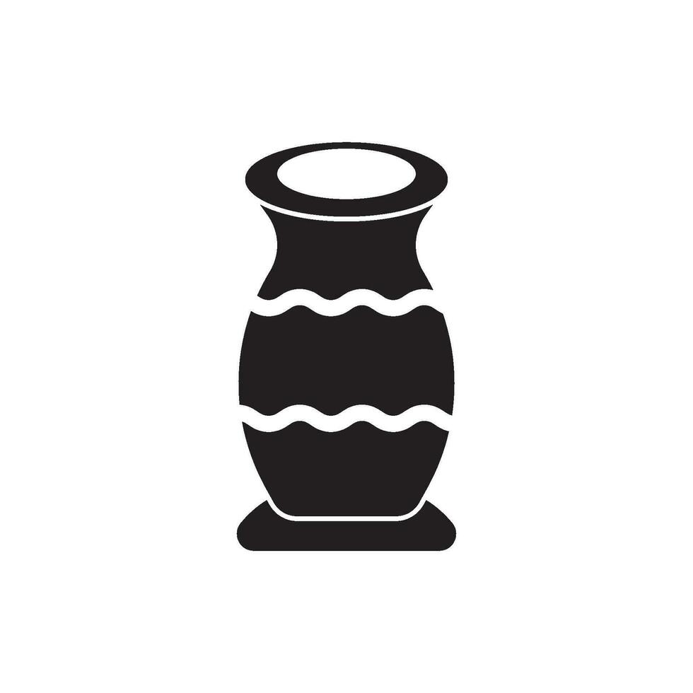 flower pot icon logo vector design template illustration