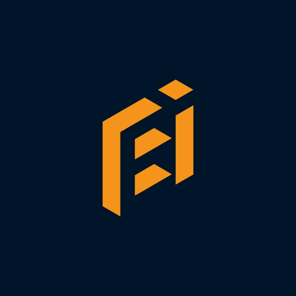 abstract logo EI design logo vector