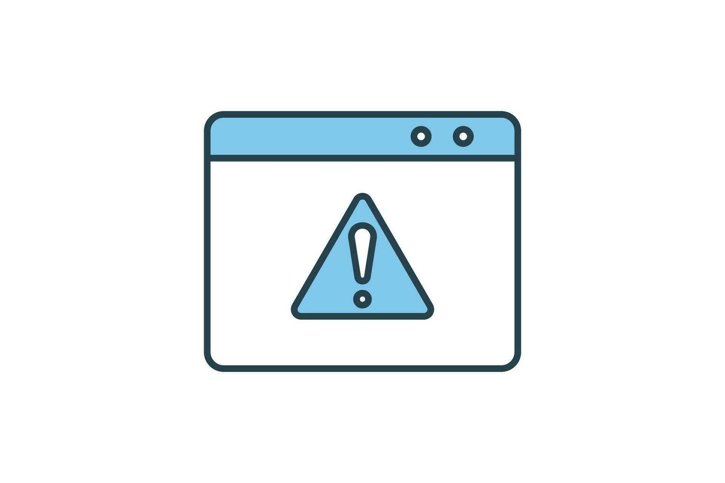 Web error icon. icon related to warning, notification. suitable for app, user interfaces, printable etc. Flat line icon style. Simple vector design editable