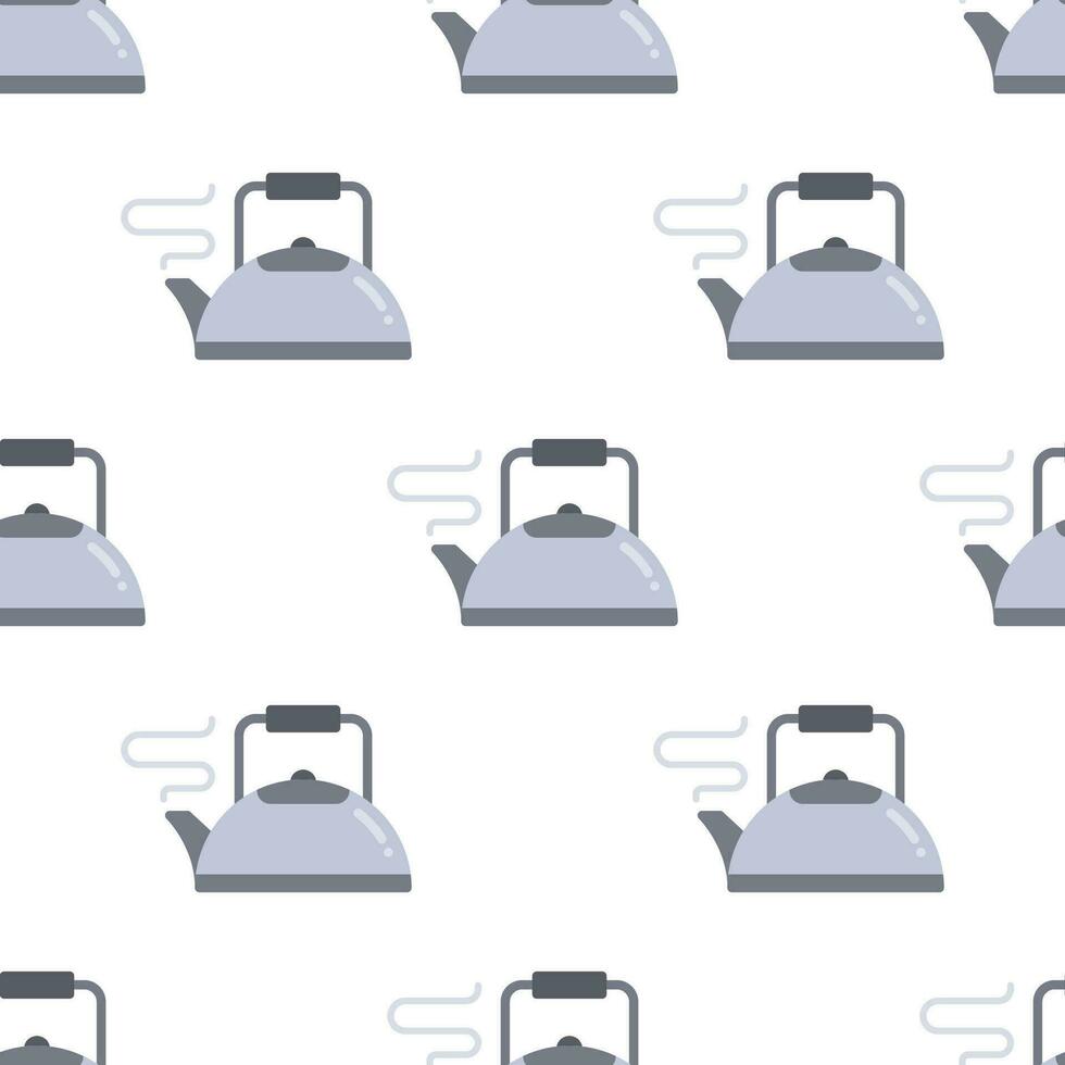 Kettle pot seamless pattern on white background. vector