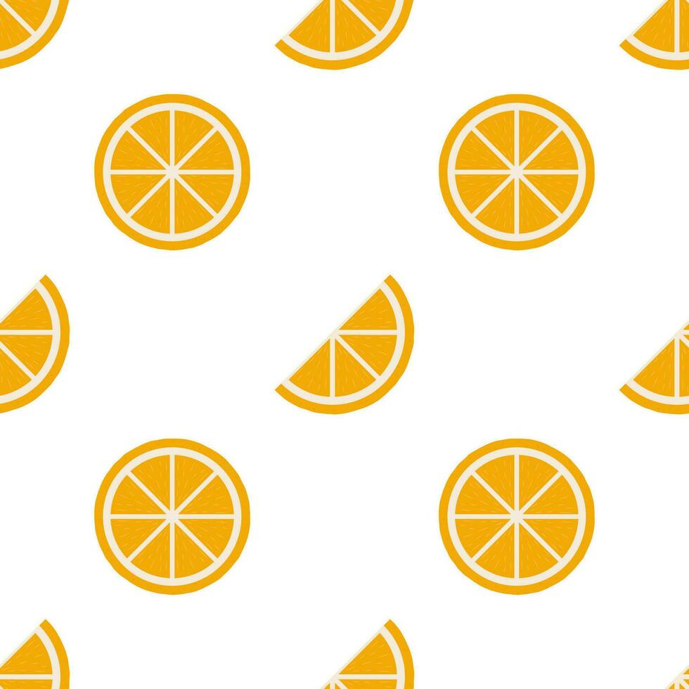 Orange seamless pattern on white background. vector