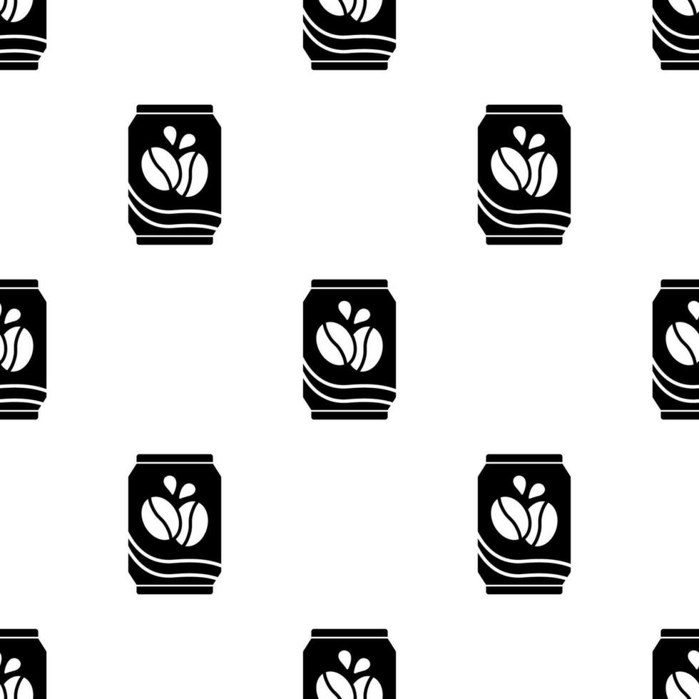 Coffee cans seamless pattern on white background. vector