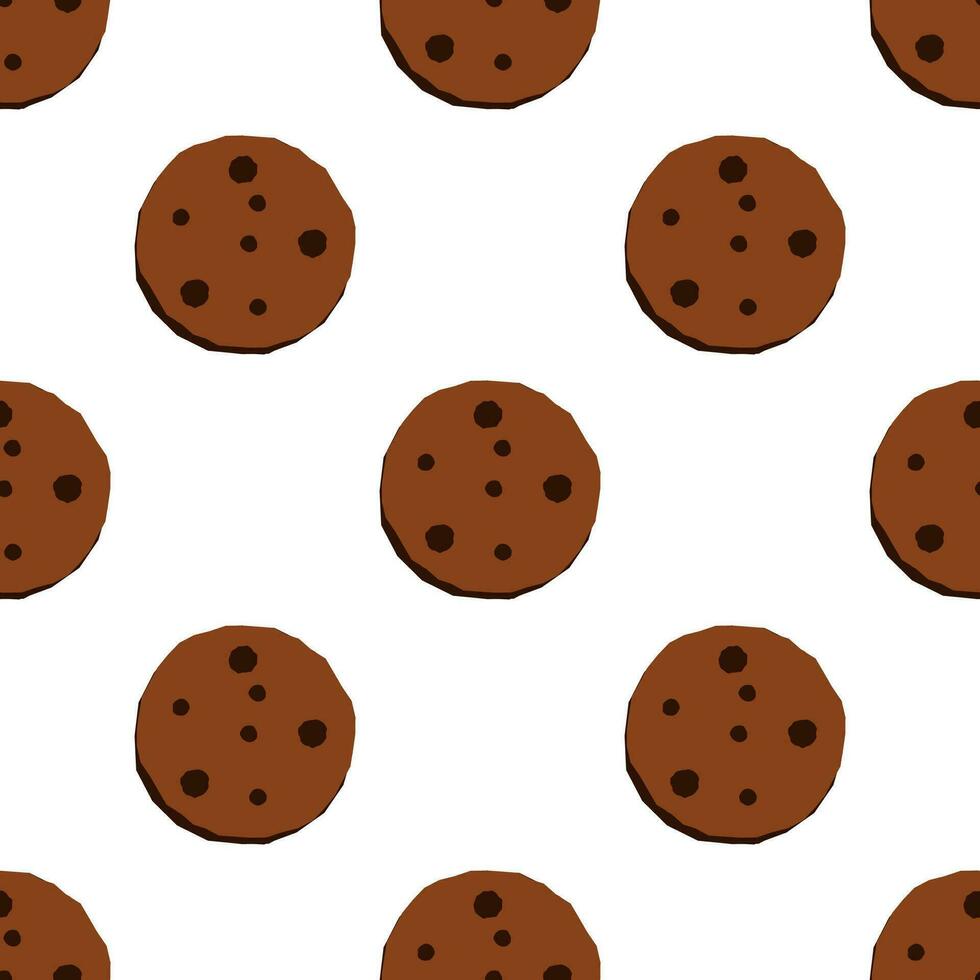 Cookie seamless pattern on white background. vector