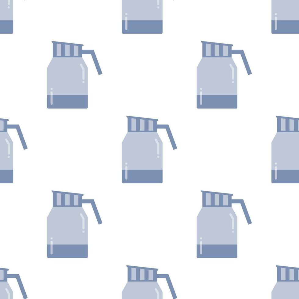 Kettle pot seamless pattern on white background. vector