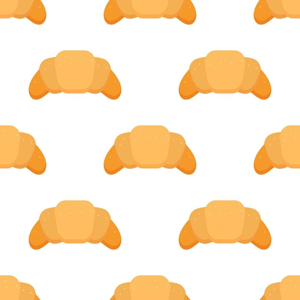 Croissant seamless pattern on white background. vector