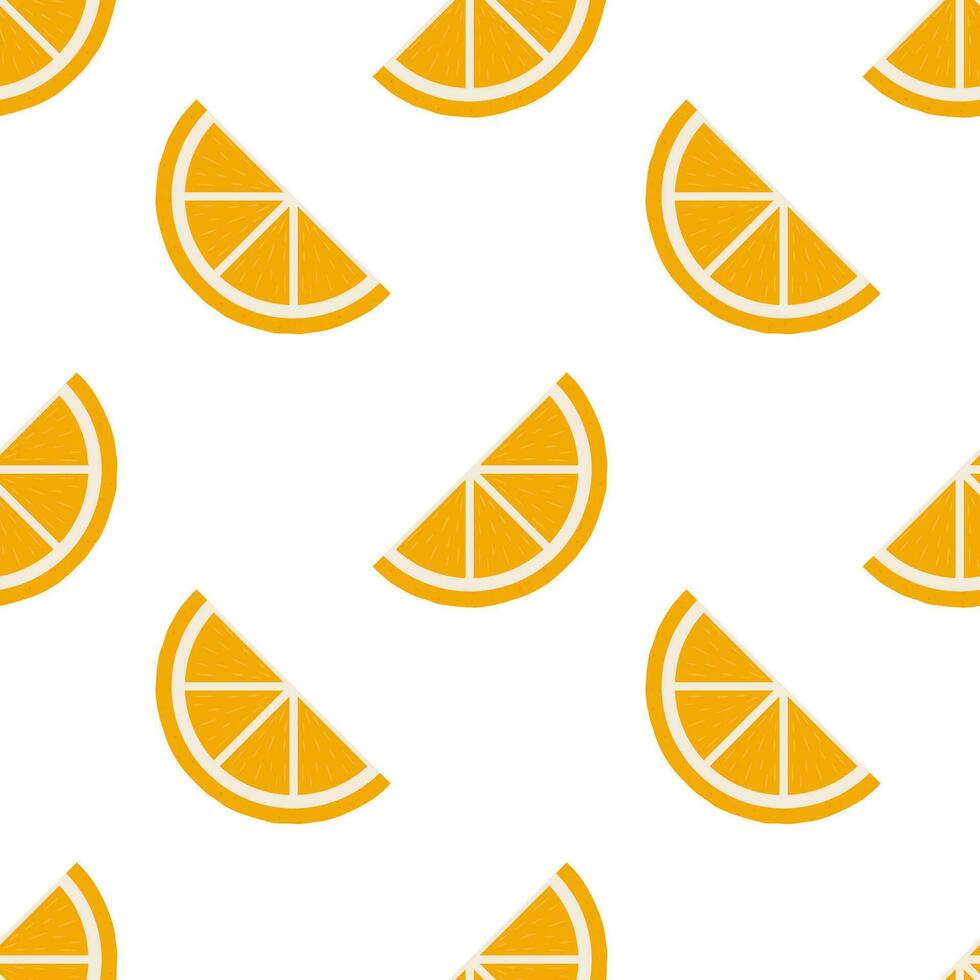 Orange seamless pattern on white background. vector