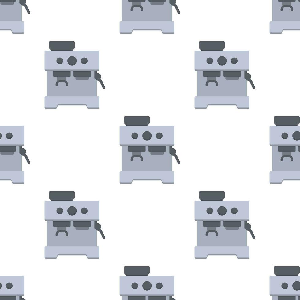 Coffee maker machine seamless pattern on white background. vector