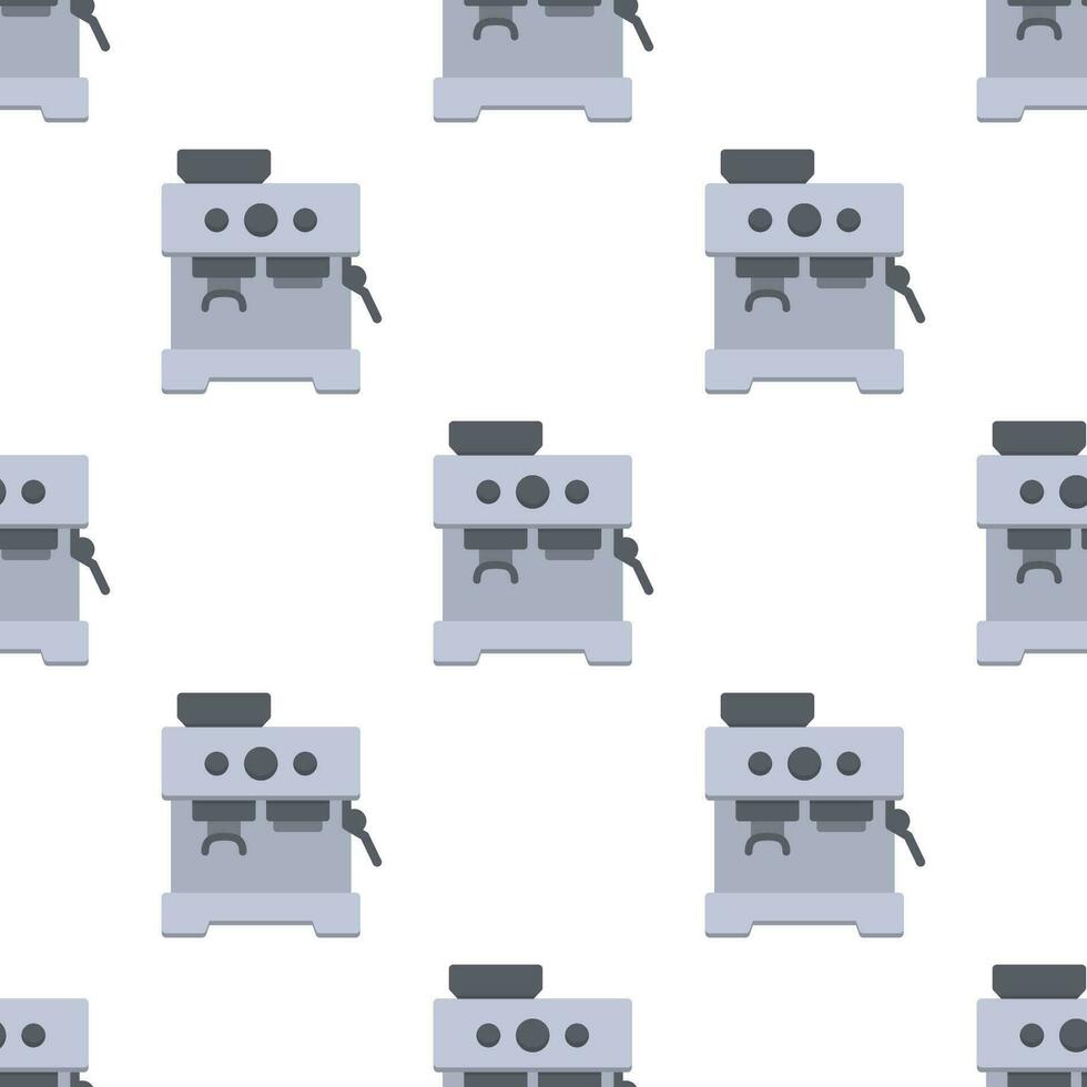 Coffee maker machine seamless pattern on white background. vector