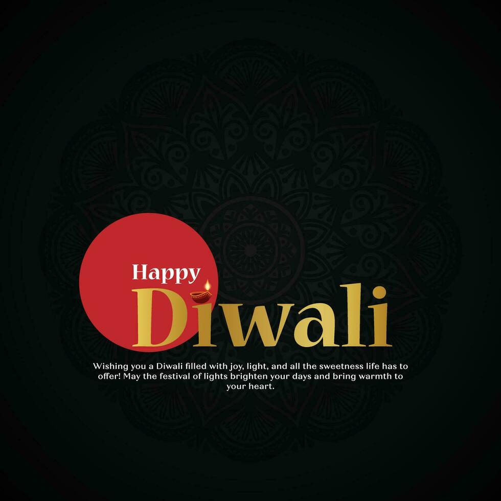 Happy Diwali festival dark background vector design