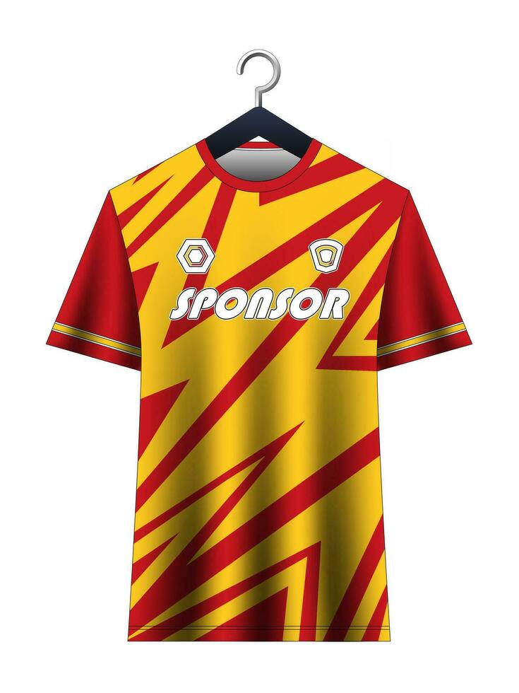 Soccer jersey mockup for football club. Vector sublimation sports apparel design. Uniform front view templates football jersey. Jersey design ideas.