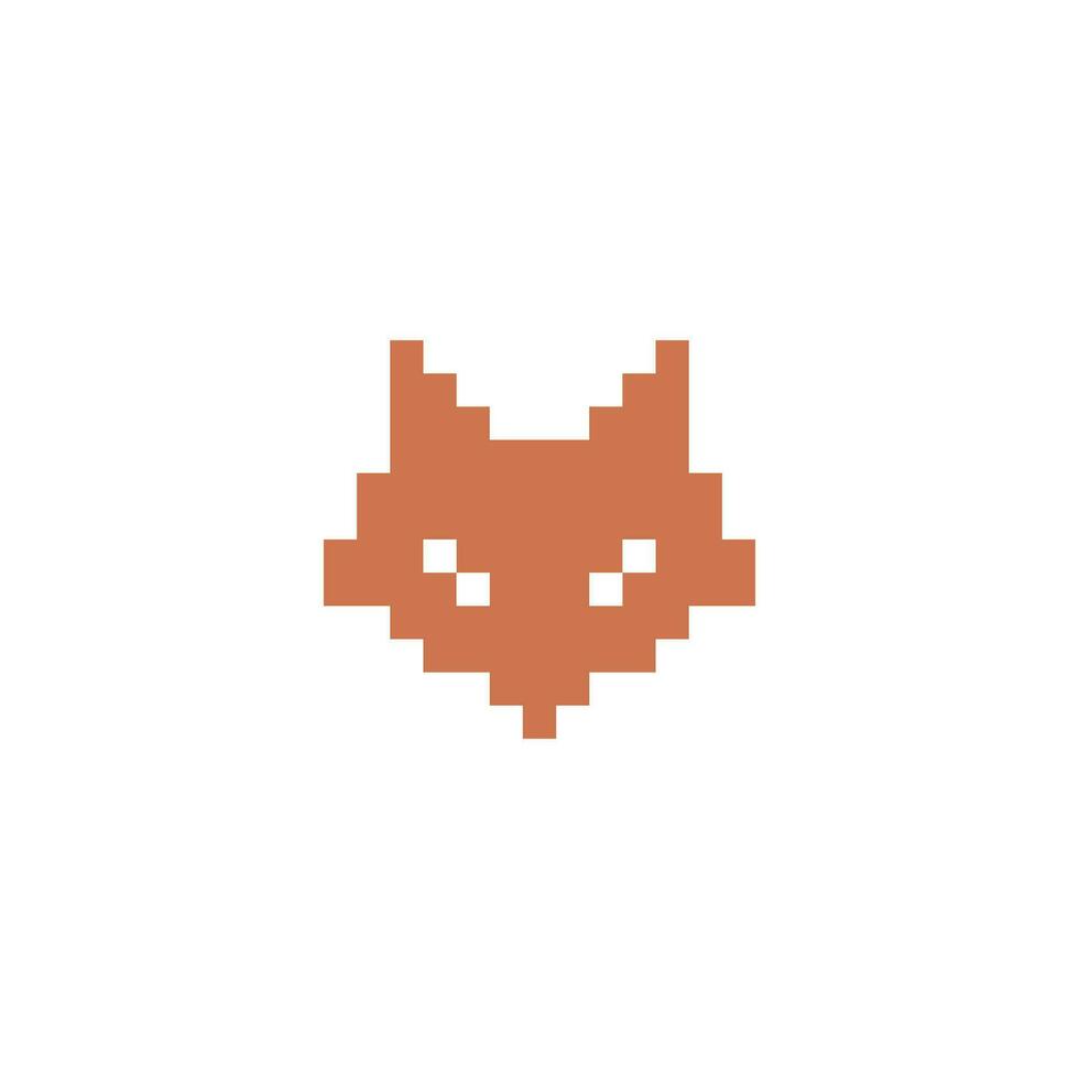 a pixel fox head on a white background vector