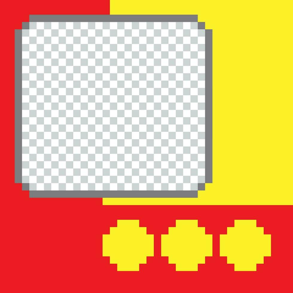 pixel art square frame feed social vector