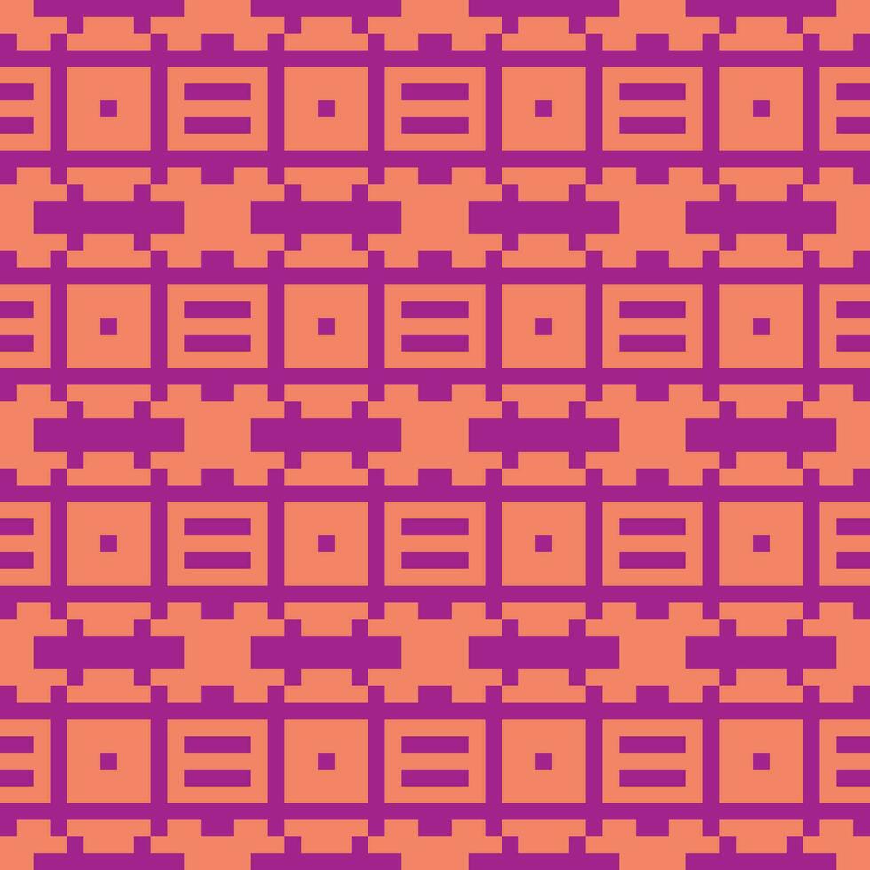 a pattern with squares and squares in orange and purple vector