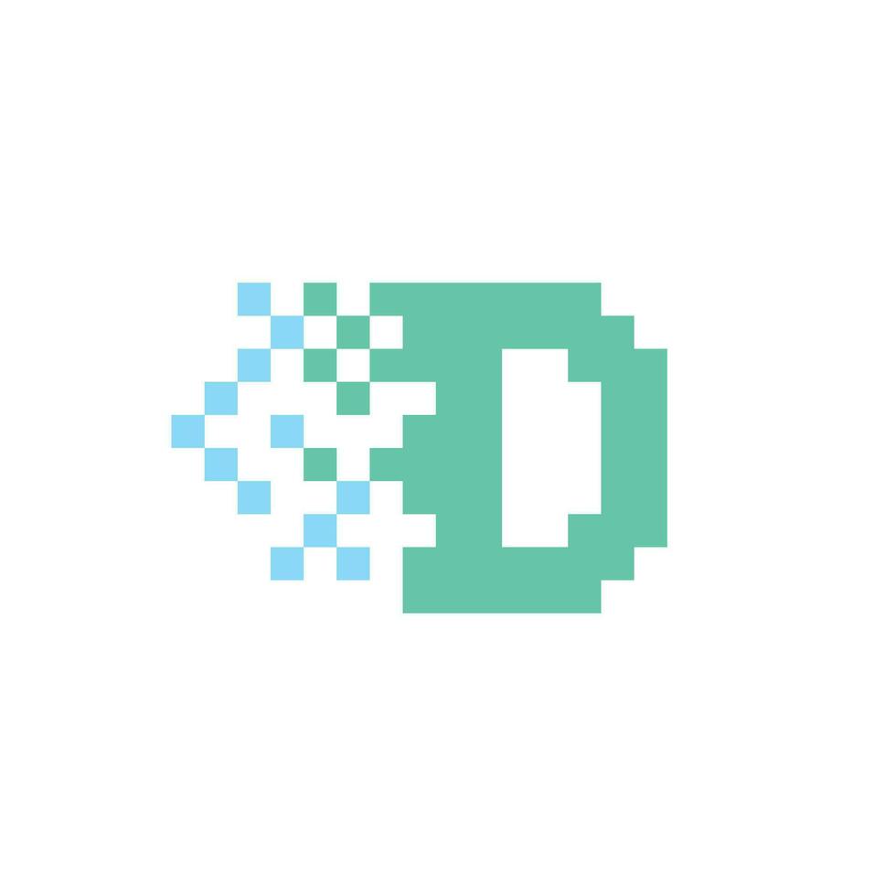 un pixelado logo con el letra re vector