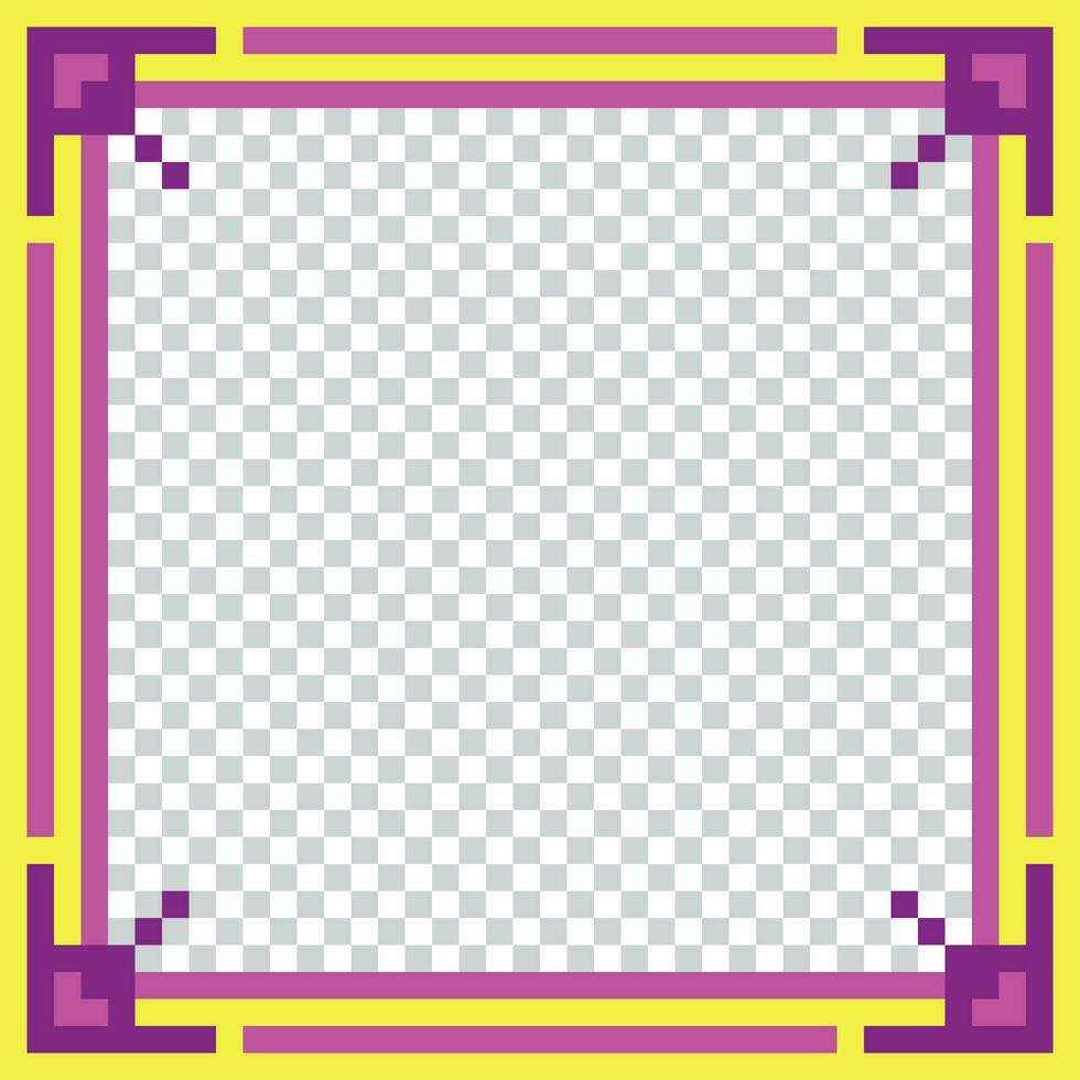 a square frame with a purple and yellow border vector