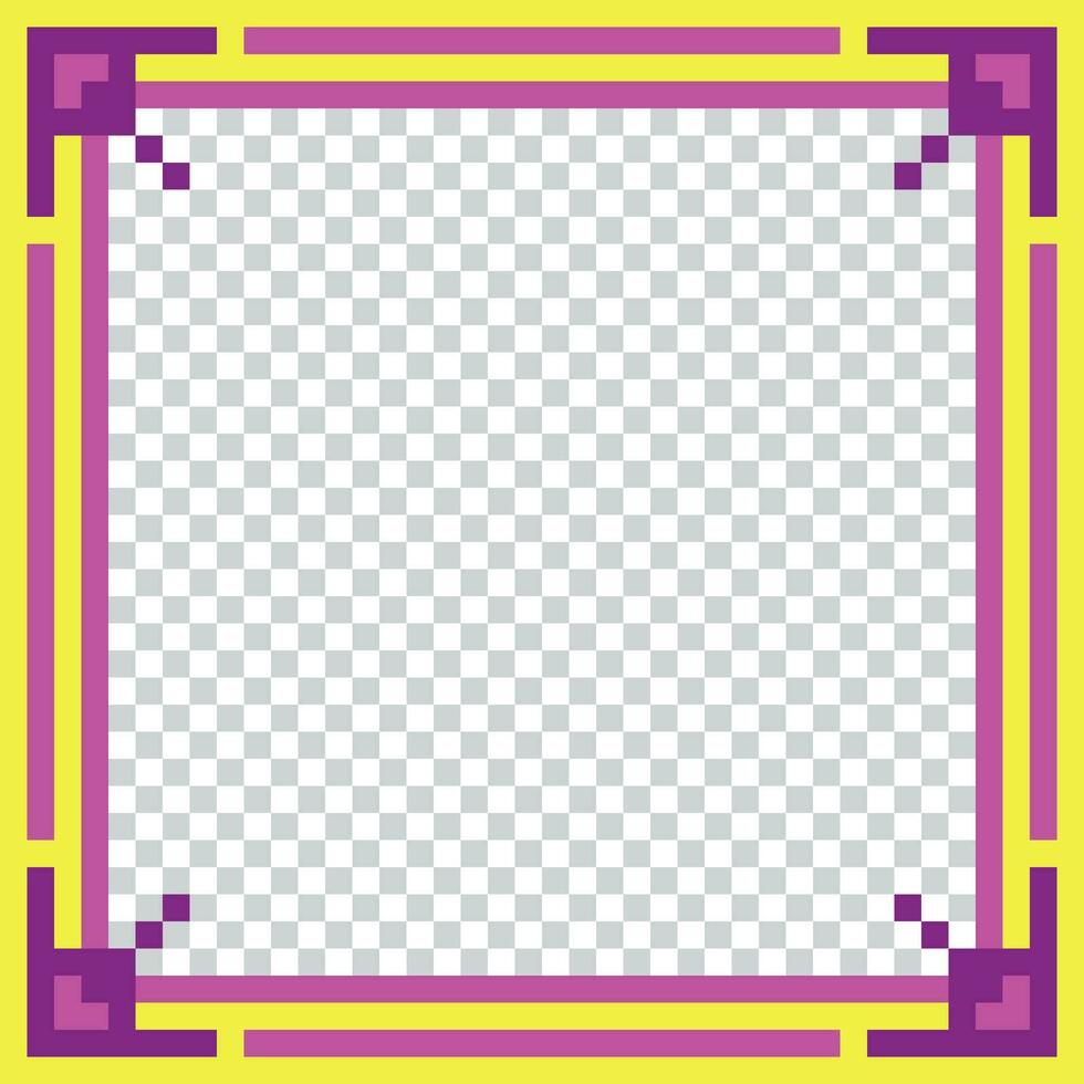 a square frame with a purple and yellow border vector