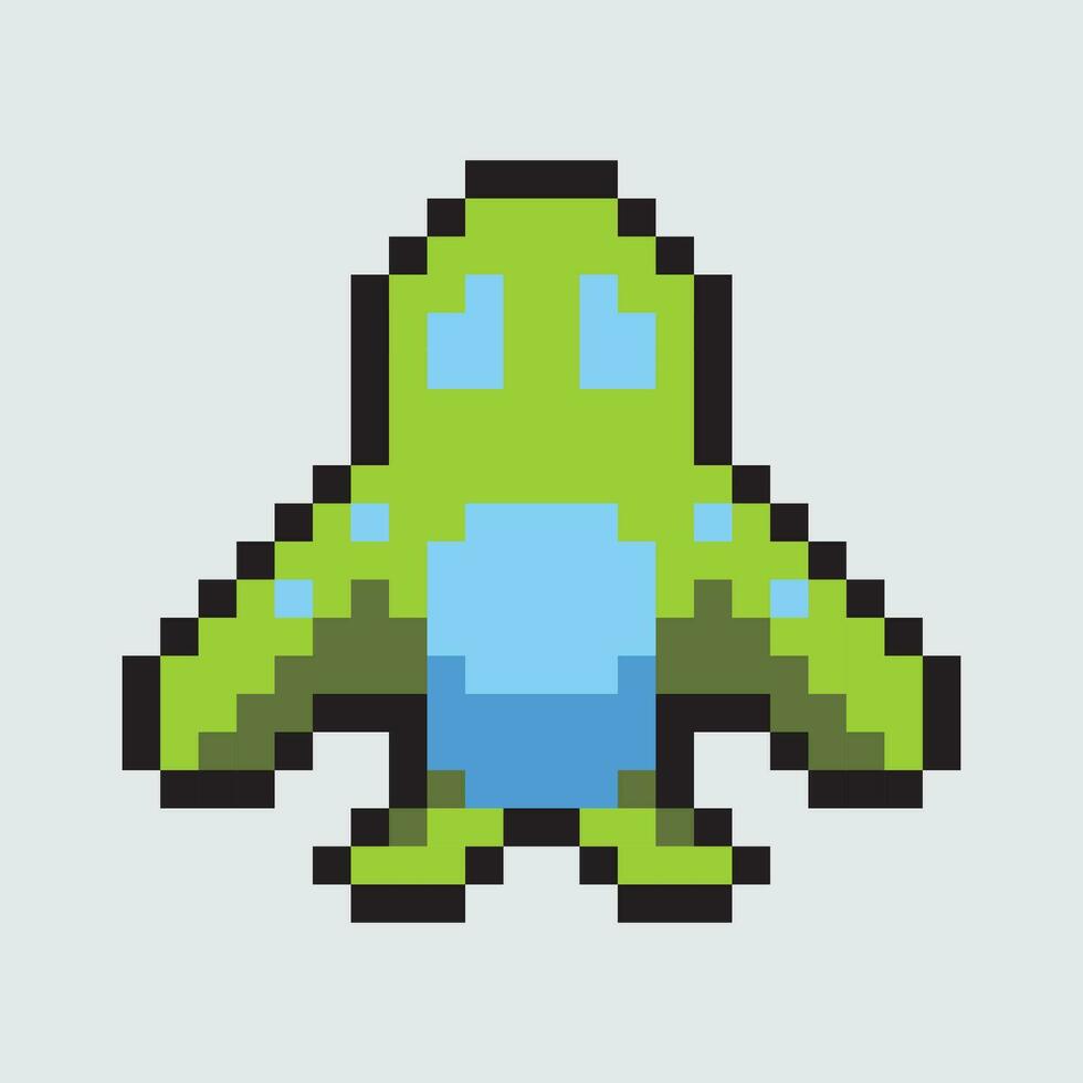 a pixel art spaceship vector