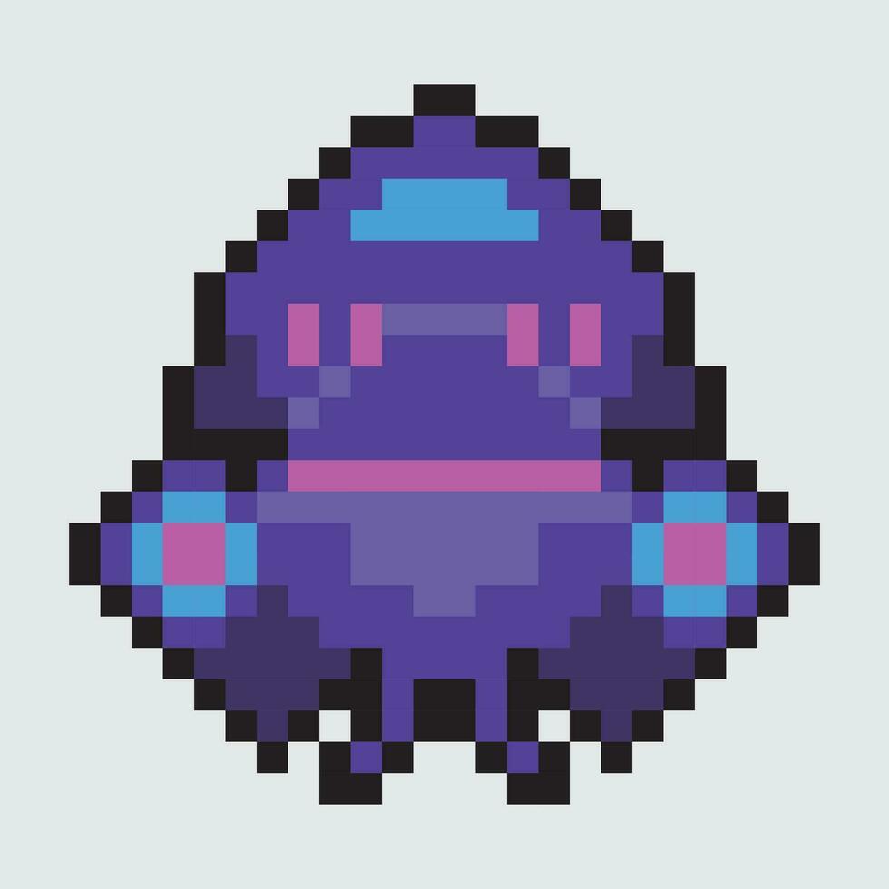 a pixel art spaceship vector
