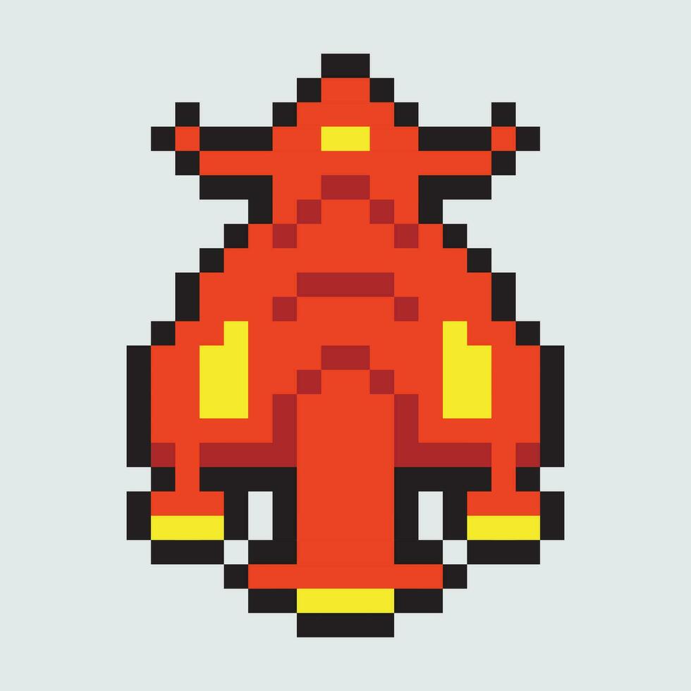 a pixel art spaceship vector