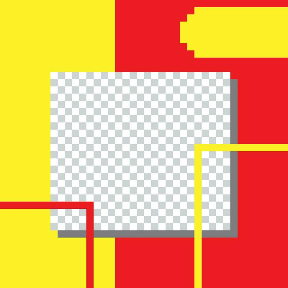 pixel art square frame feed social media vector