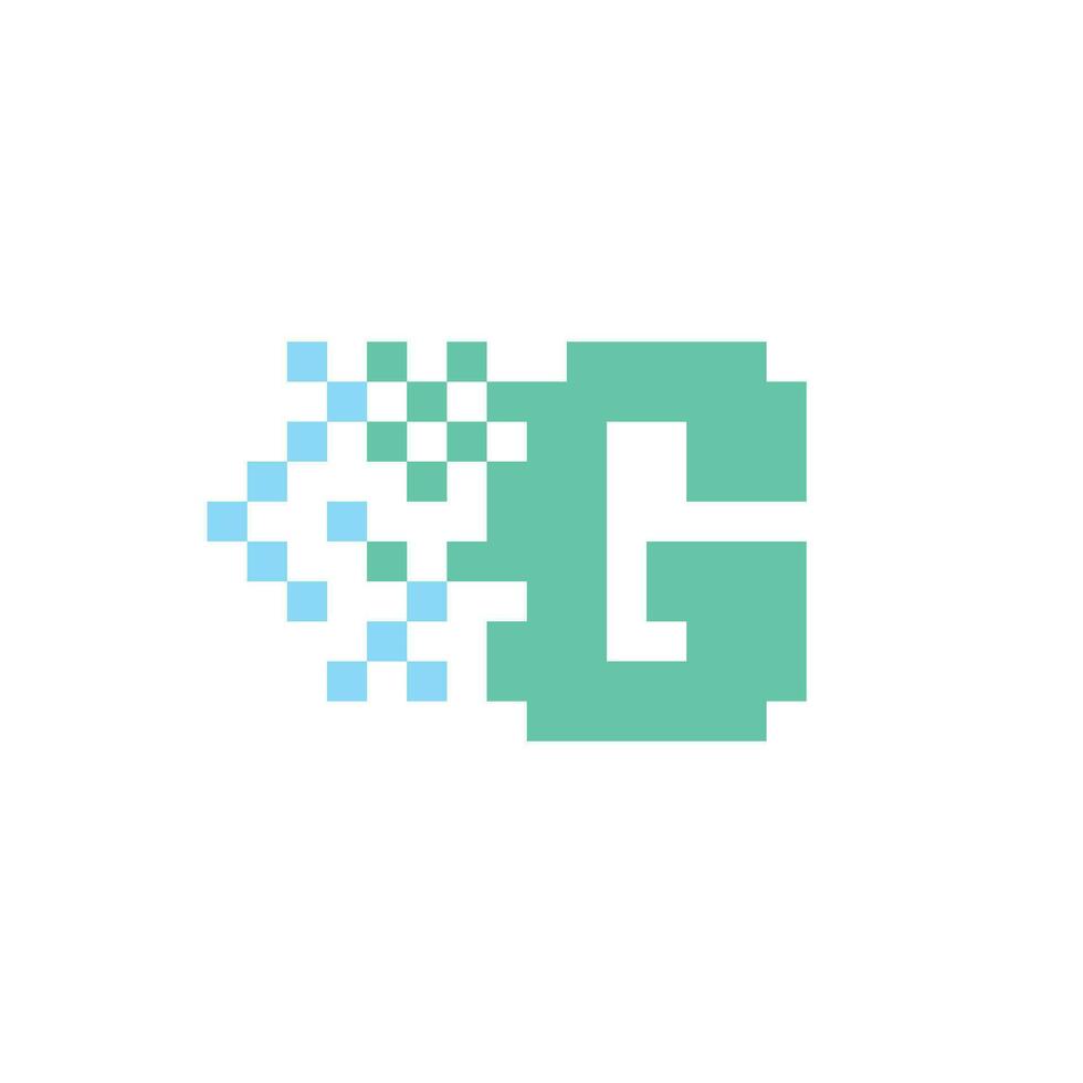 un pixelado logo con el letra sol vector