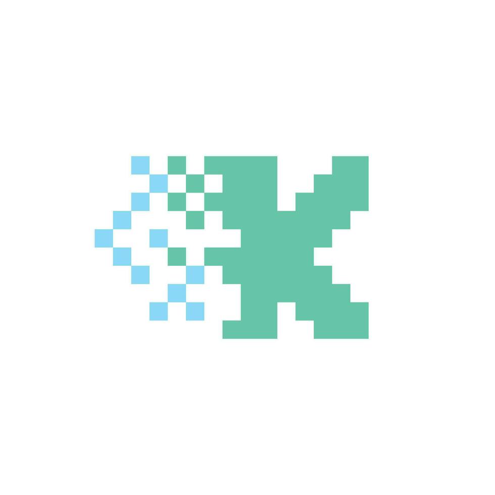 un pixelado logo con el letra k vector