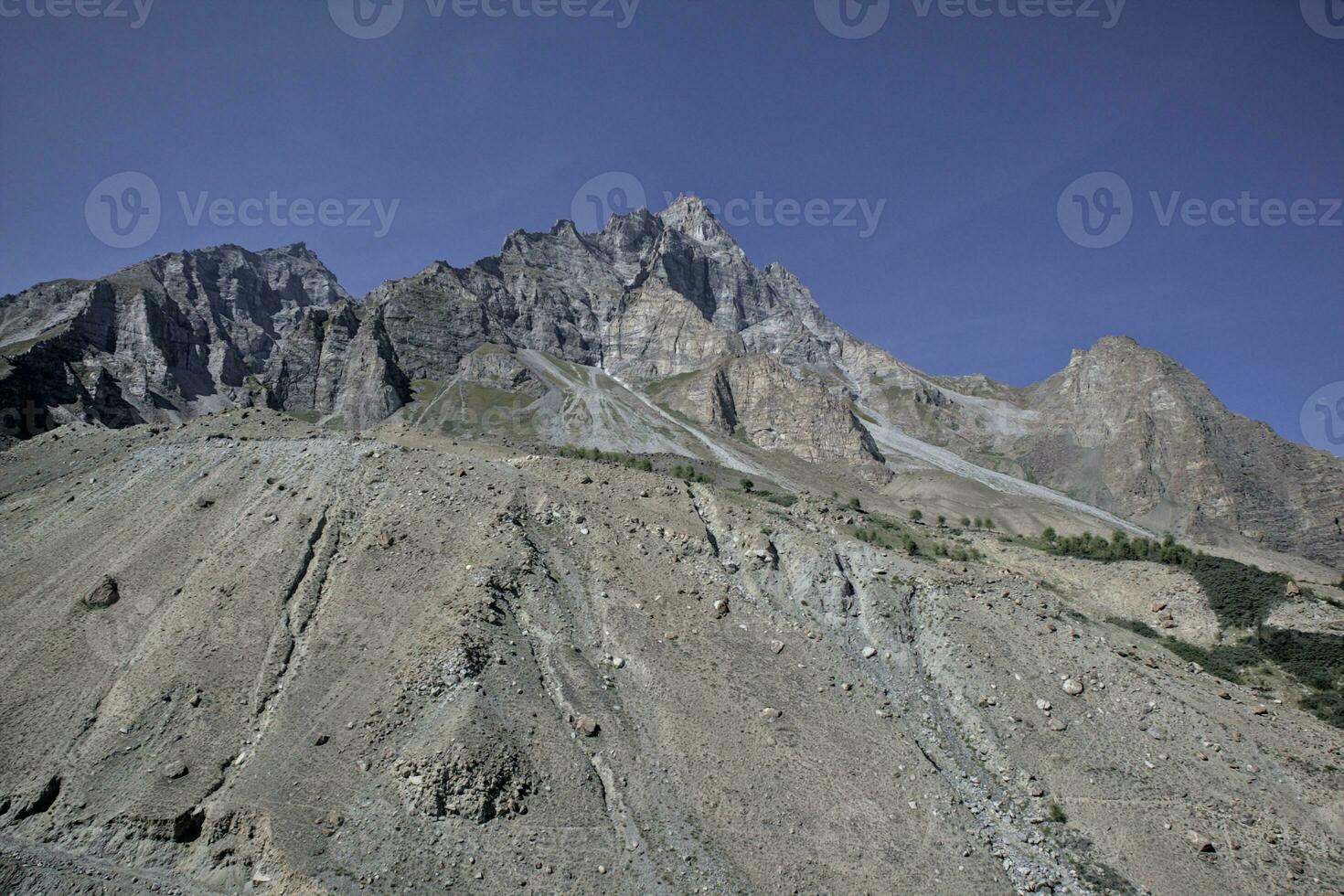 Majestic rocky mountain peak in Khaplu, Hanjor. photo