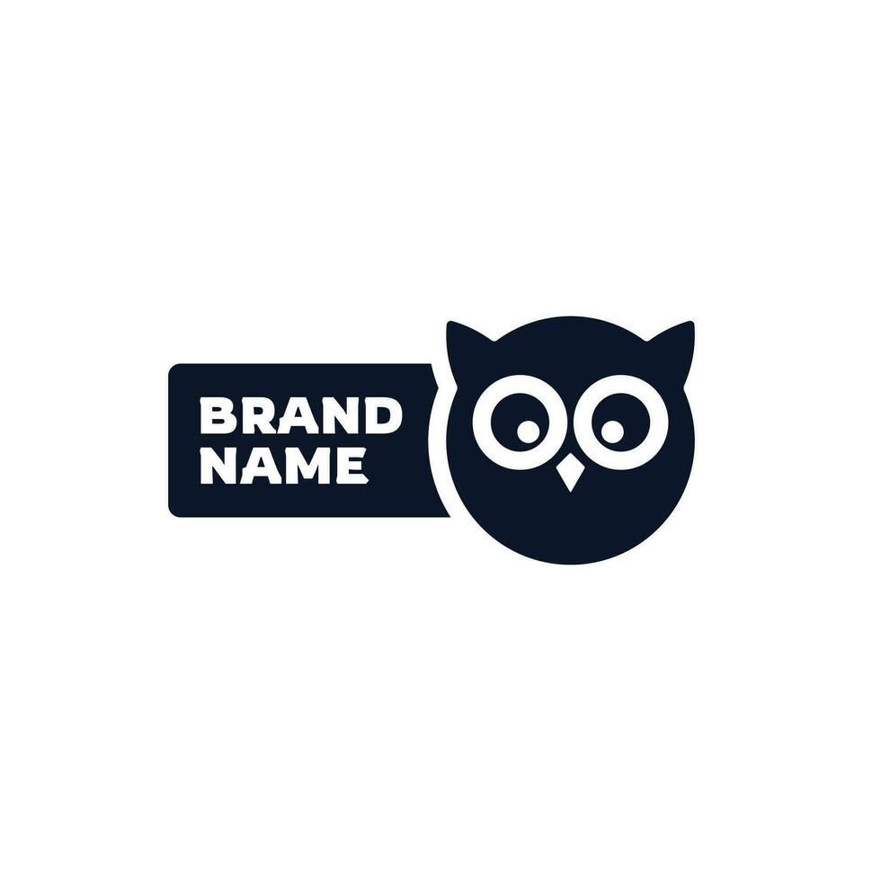 Dark Owl Logo Flat Design vector