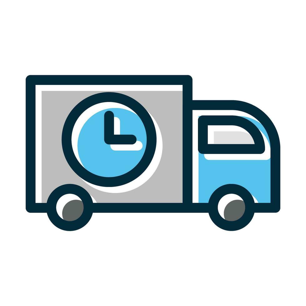 Shipping Time Vector Thick Line Filled Dark Colors Icons For Personal And Commercial Use.