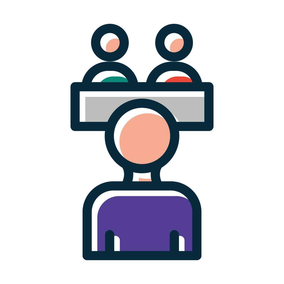 Job Interview Filled Dark Colors  Icon For Personal And Commercial Use. vector