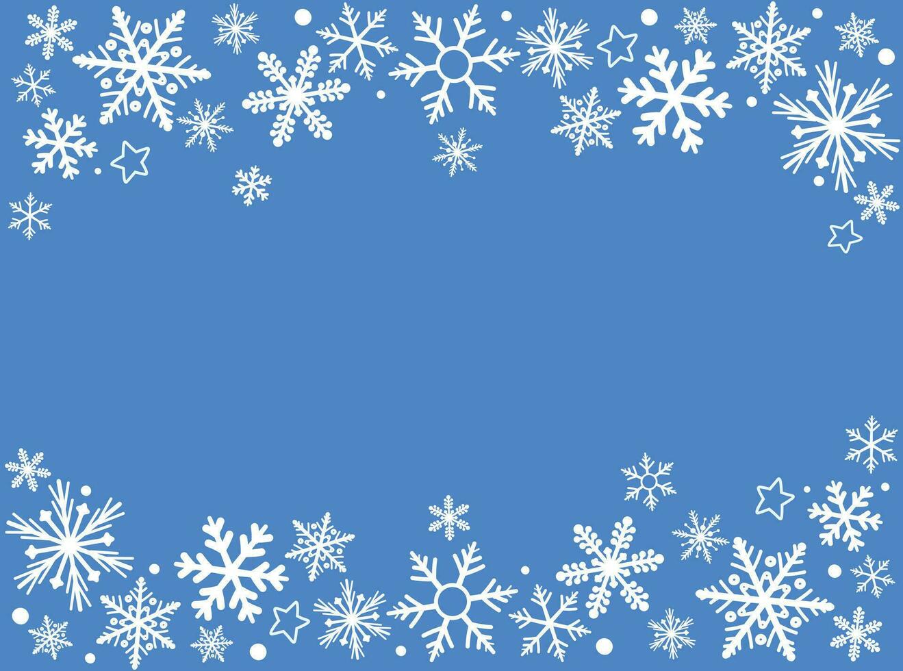 Winter banner horizontal Christmas card with snowflakes. Vector graphics.