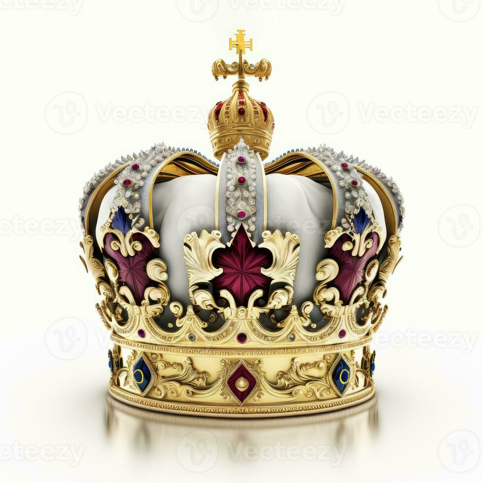 Majestic king or queen royal crown. Generative AI photo