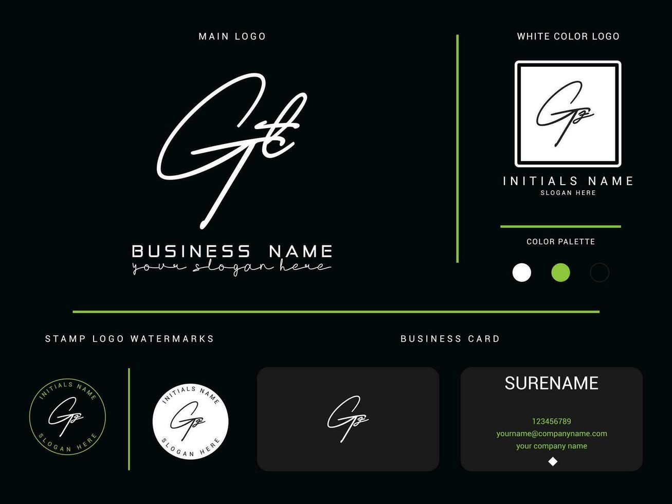 creativo gt firma logo, inicial gt lujo letra logo icono vector