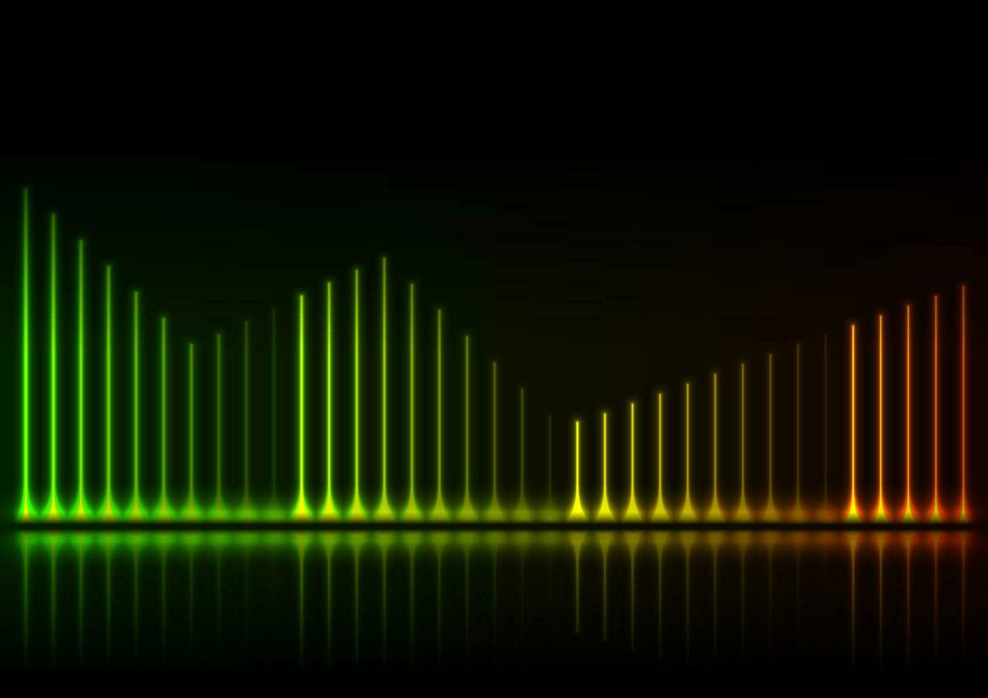 Green orange neon laser lines technology modern background vector