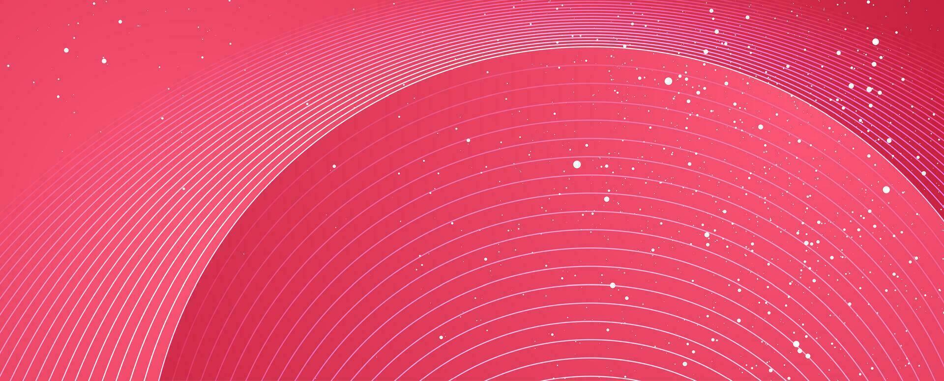 White round lines and dots on pink background vector