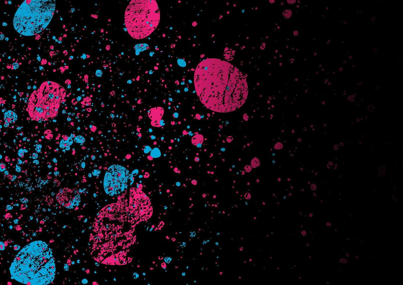 Bright blue and pink grunge ink blots abstract background vector