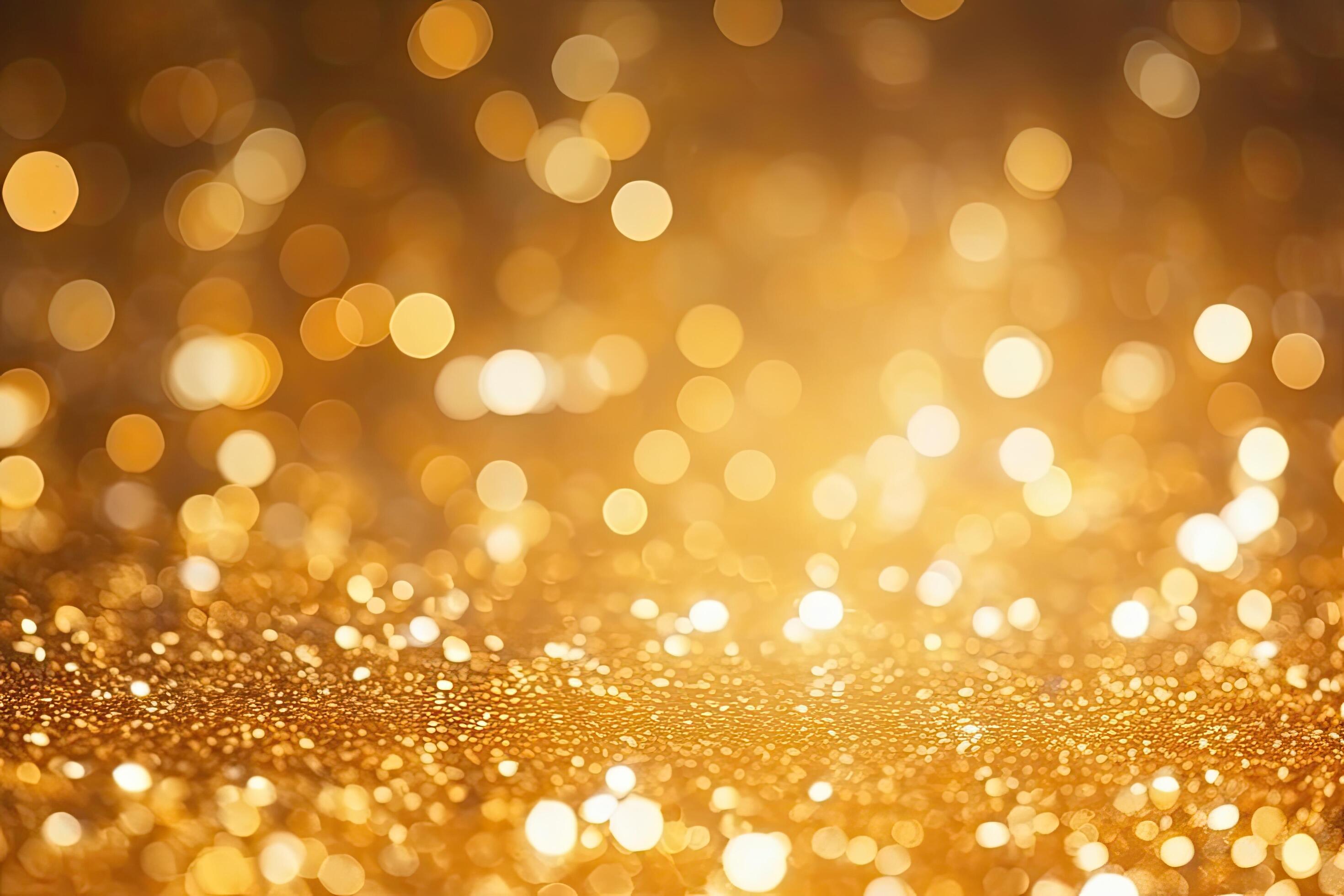 golden glitter vintage lights background. gold and black. de focused