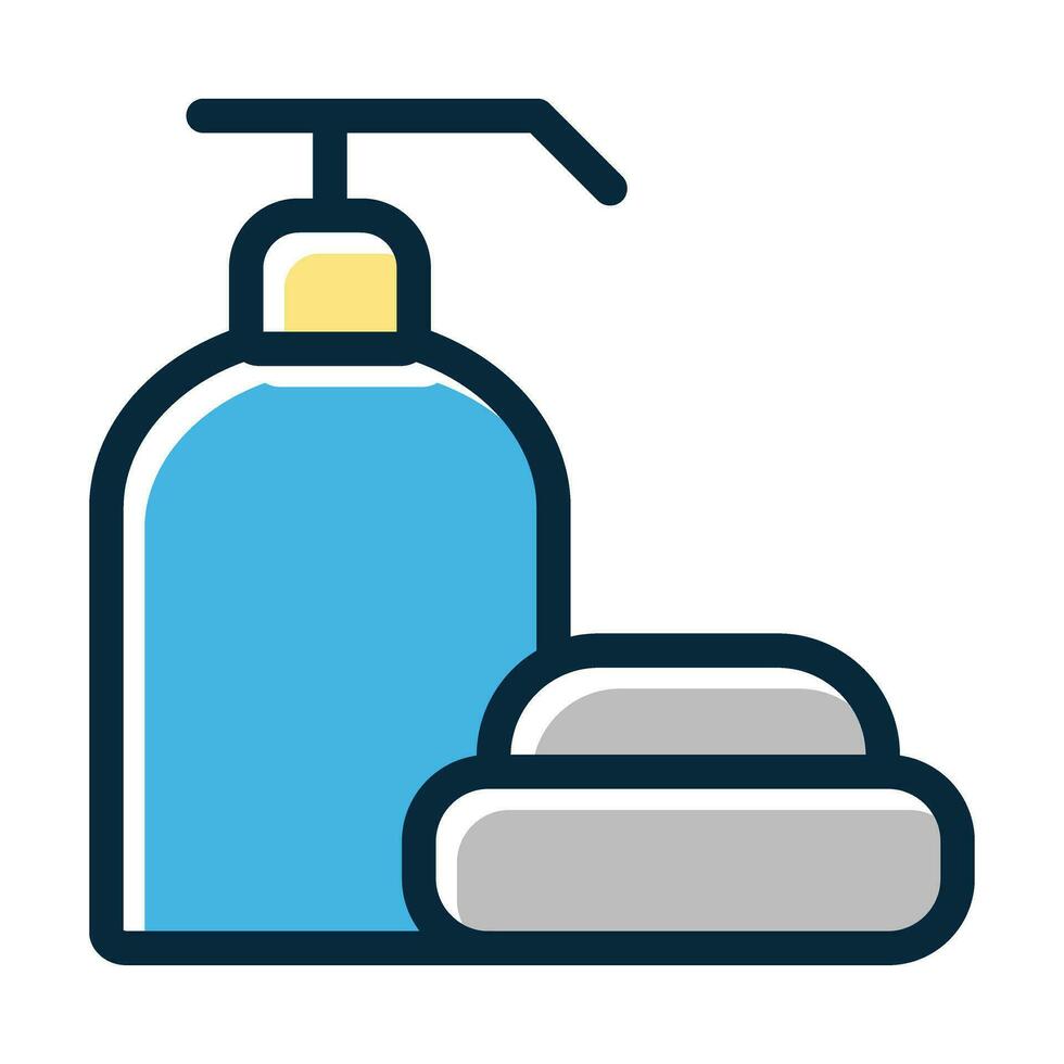 Liquid Soap Vector Thick Line Filled Dark Colors Icons For Personal And Commercial Use.