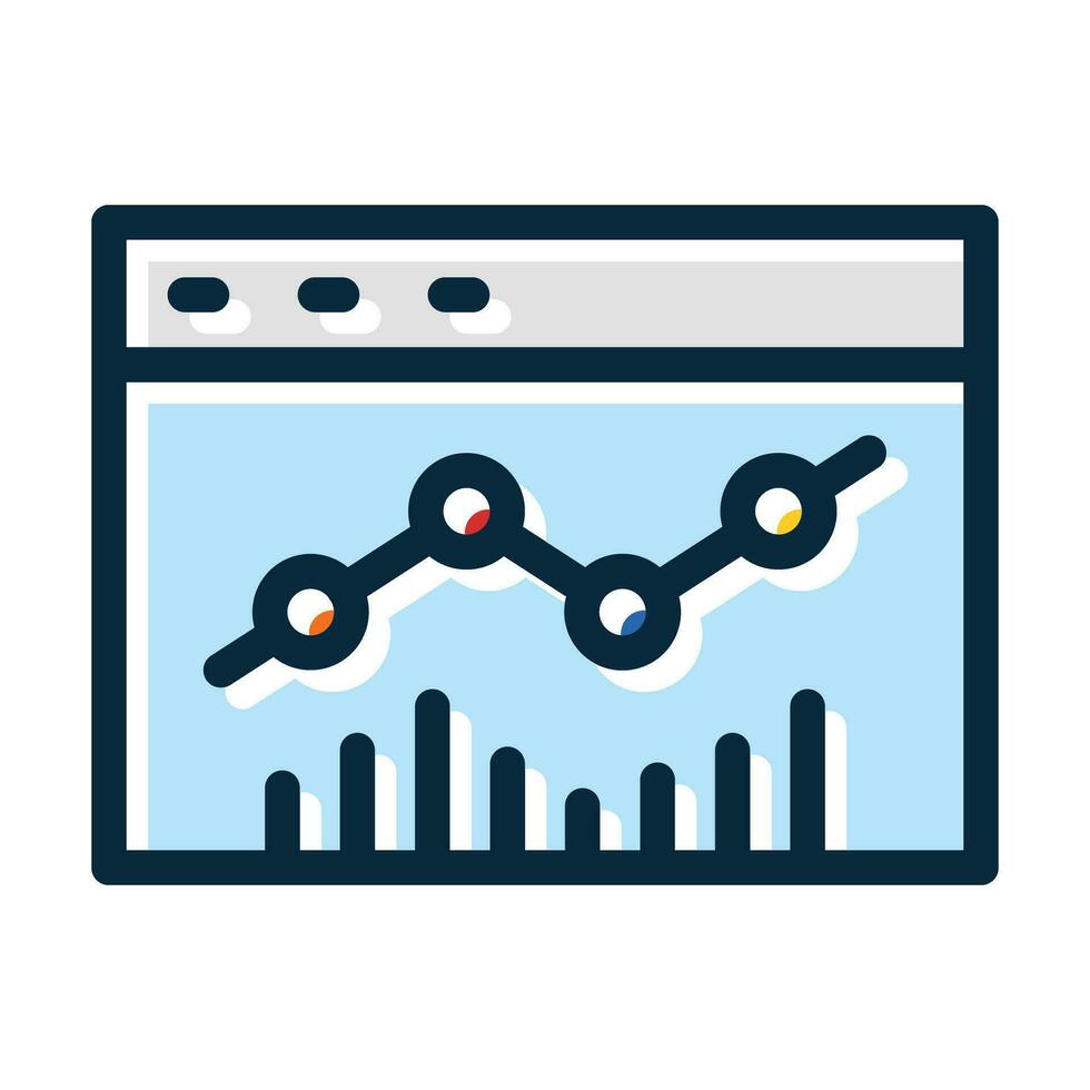 Data Visualization Vector Thick Line Filled Dark Colors Icons For Personal And Commercial Use.