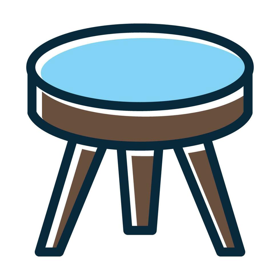 Stool Vector Thick Line Filled Dark Colors Icons For Personal And Commercial Use.