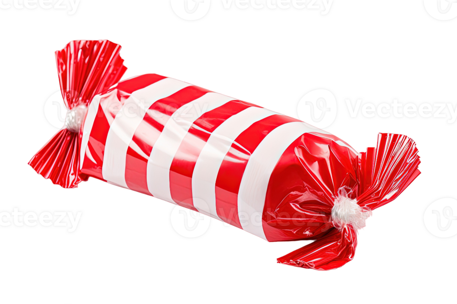 Red wrapper candy isolated on transparent background. PNG file, cut out. AI Generated