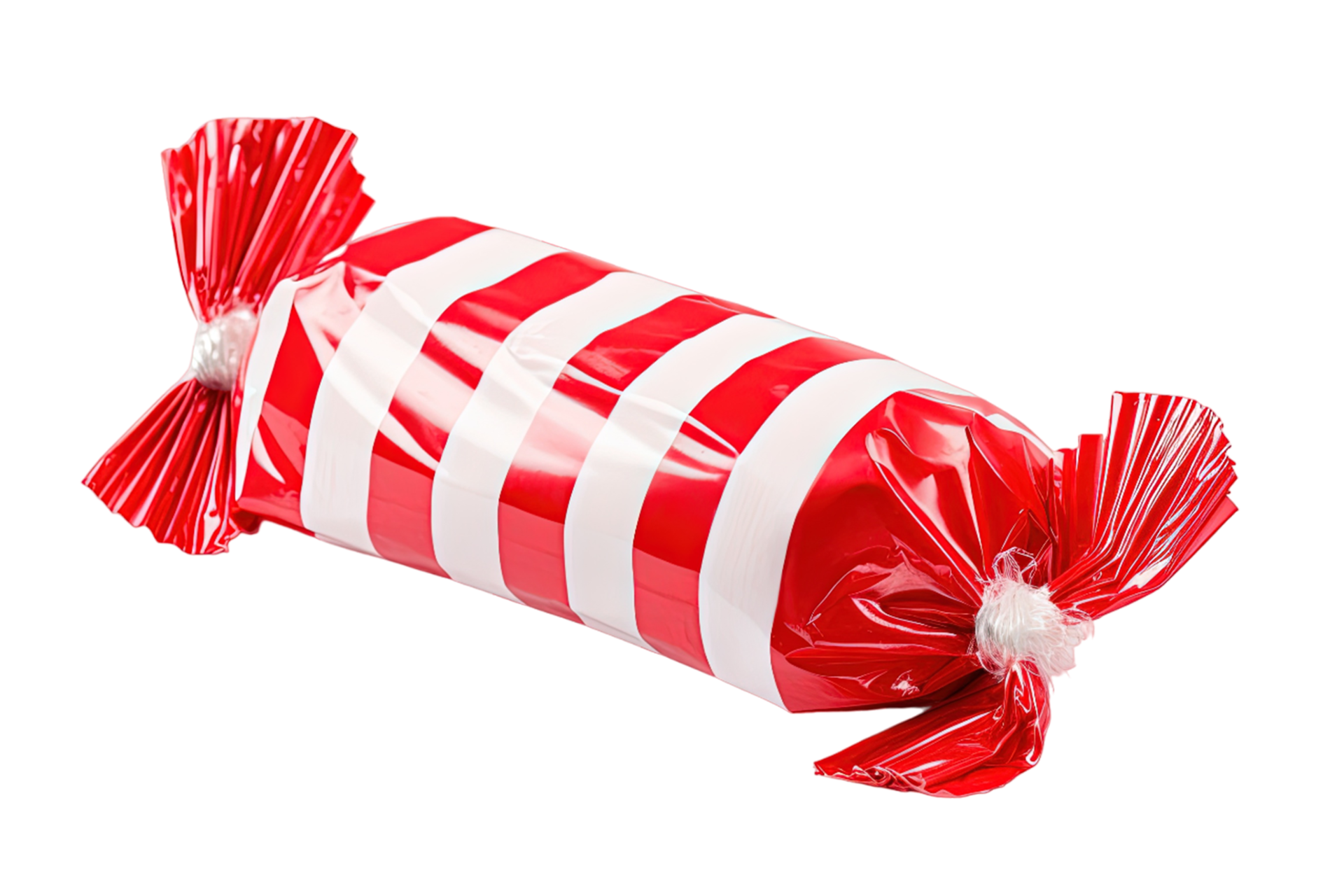 Red wrapper candy isolated on transparent background. PNG file, cut out