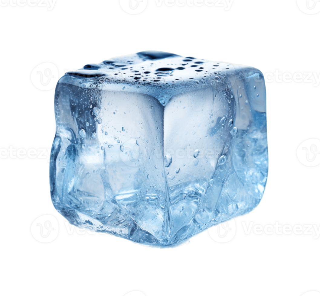 hielo cubo aislado en transparente antecedentes. png archivo, cortar afuera. ai generado