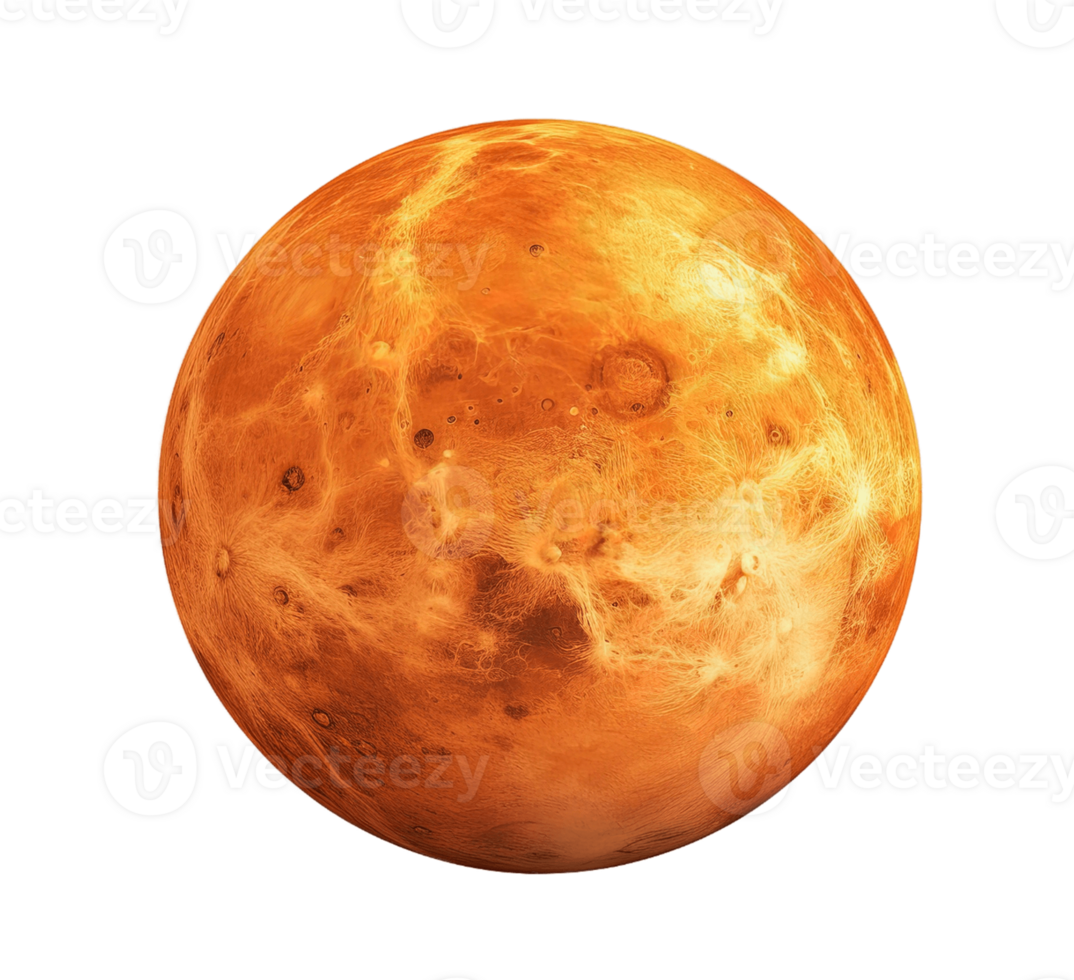 Venus planet isolated on transparent background. PNG file, cut out. AI Generated