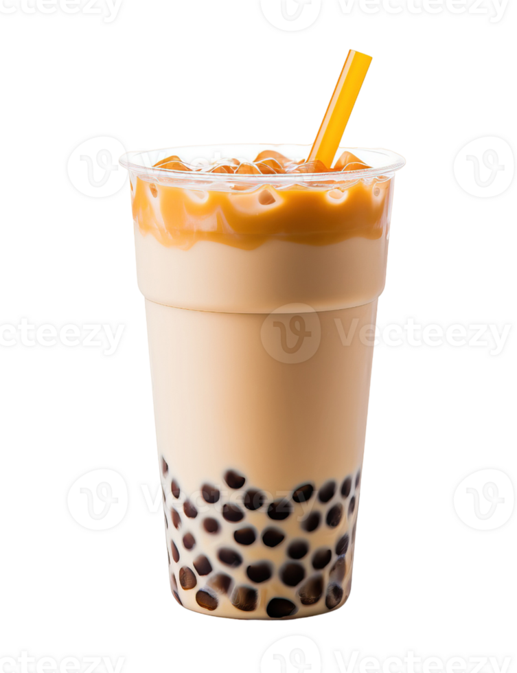 Bubble tea isolated on transparent background. PNG file, cut out. AI Generated
